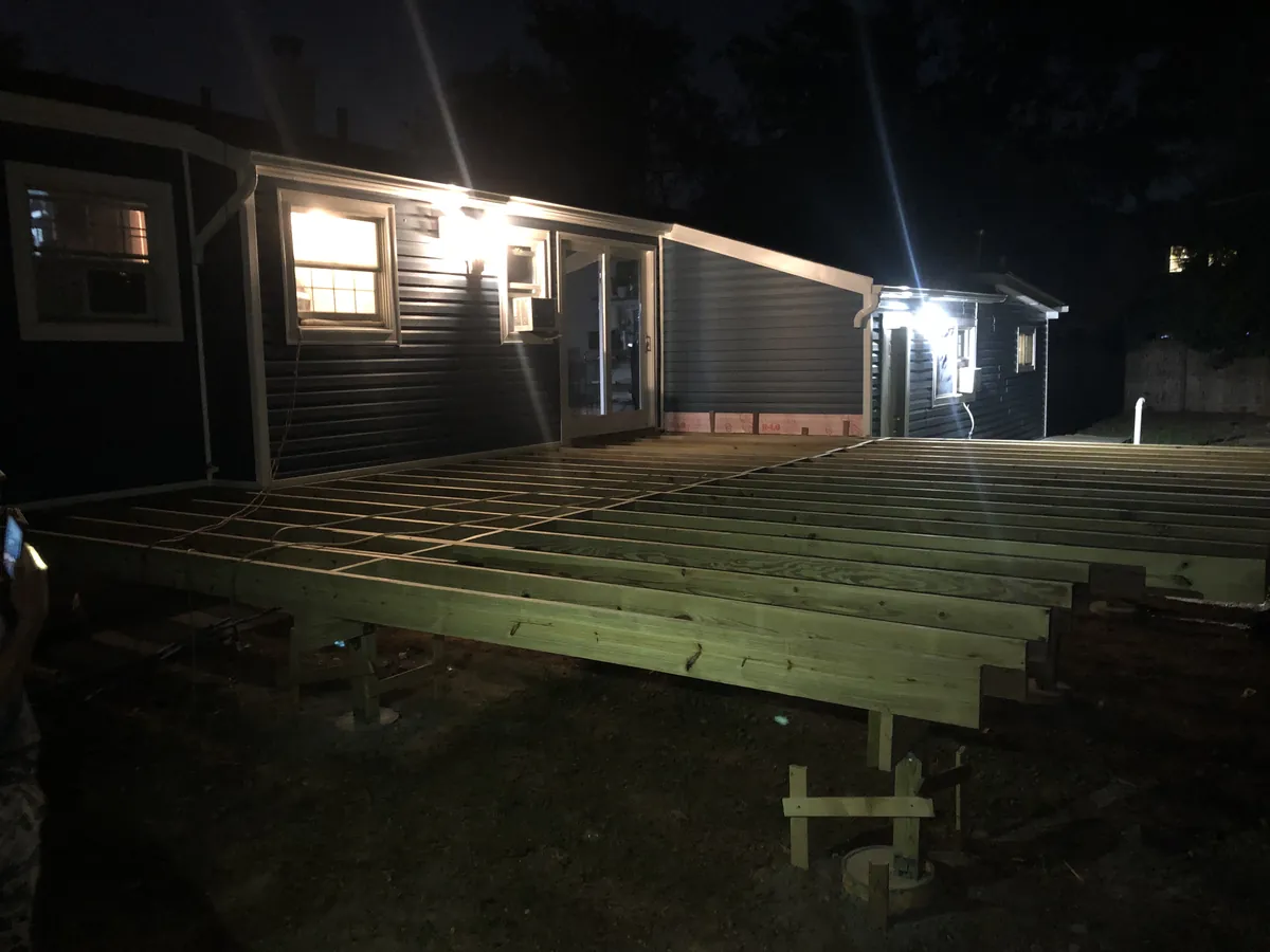 Custom deck with railing in Long Island